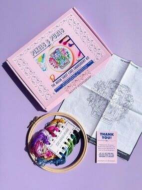 Pixels & Purls ‘The Moon’ Witchy Tarot Card DIY Full Hand Embroidery Kit
